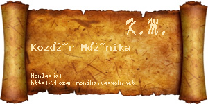Kozár Mónika névjegykártya
